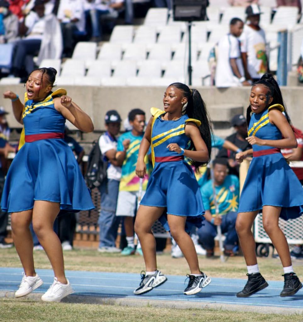 Suncrest learners leading the stadium atmosphere during Interhigh
